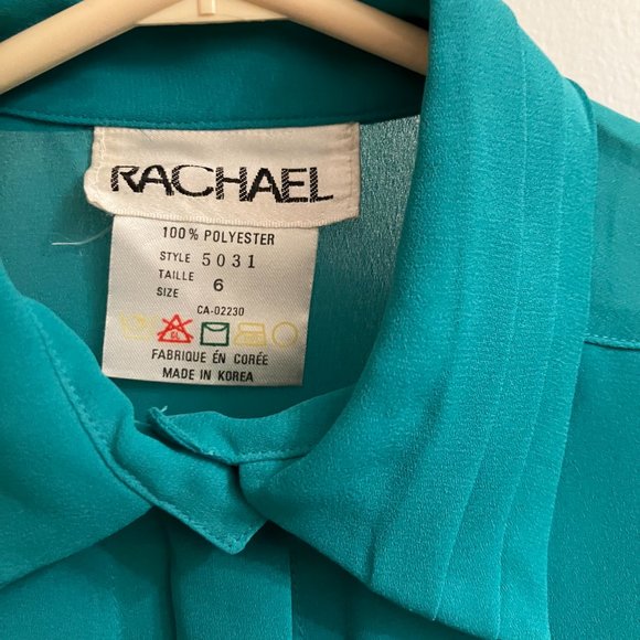 RACHAEL size 6 emerald green blouse - Picture 3 of 5